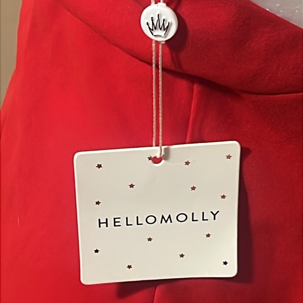 Hello Molly women's dress party midi formal asymetrical 1 shoulder slit L 12 NWT - Picture 5 of 13